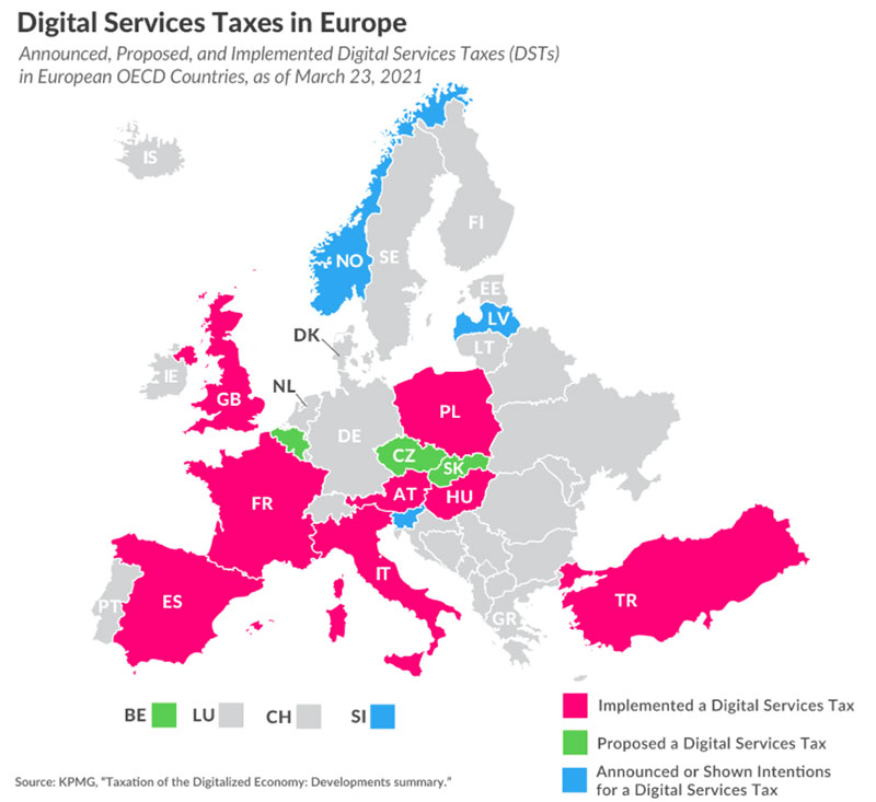 ヨーロッパにおけるデジタルサービス税の導入状況